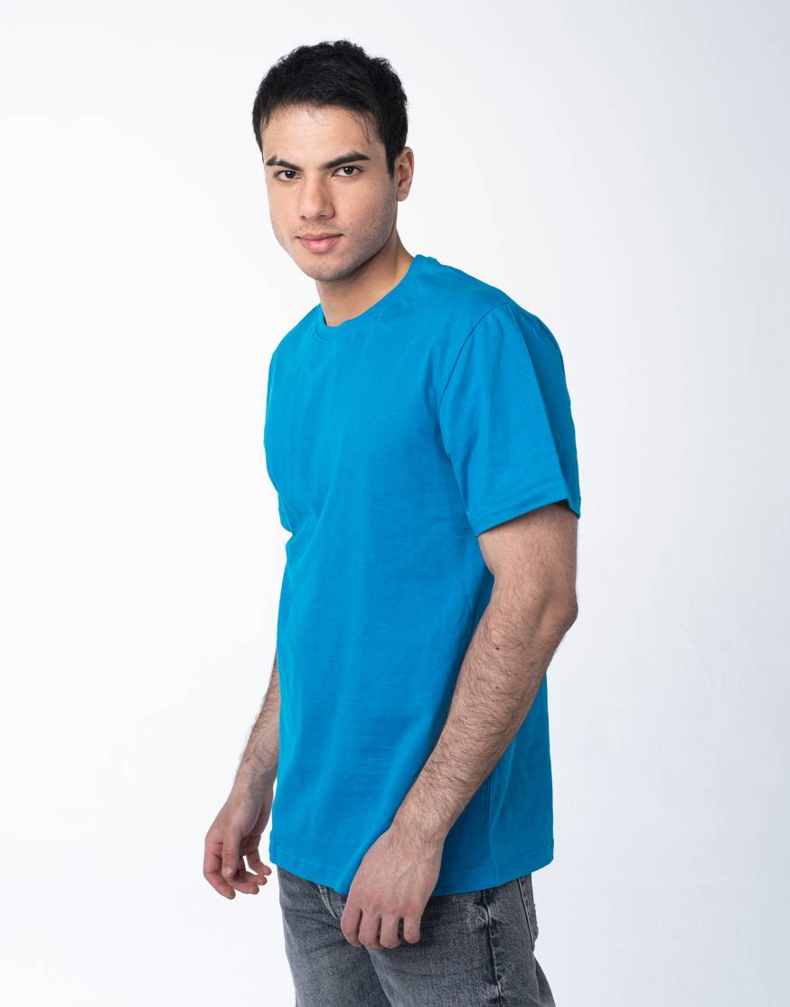 Лазурная мужская футболка оптом